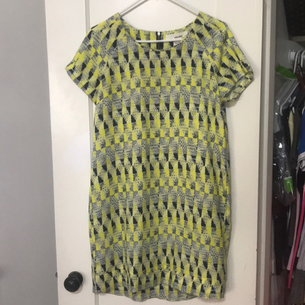 Sans Souci Navy and Yellow Pattern Dress